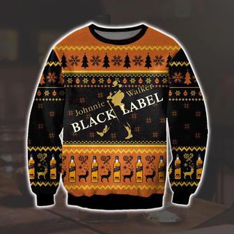 Johnnie Walker Black Label All Over Print Ugly Christmas Sweater | Favorety CA