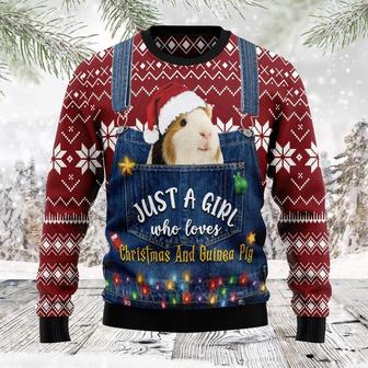Just A Girl Who Loves Christmas And Guinea Pig Ugly Christmas Sweater | Favorety