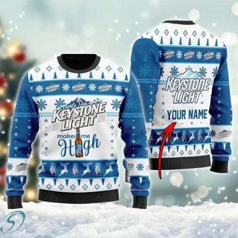 Keystone Light Makes Me High Personalized Ugly Christmas Sweater, Jumpers | Favorety CA