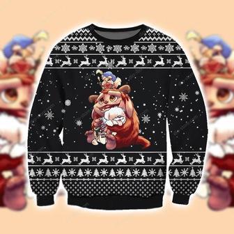 Labyrinth Knitting Pattern Print Ugly Christmas Sweater | Favorety CA