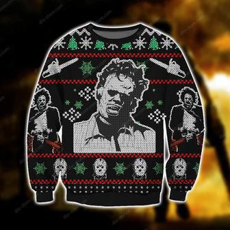 Leatherface Knitting Pattern Print Ugly Christmas Sweater | Favorety UK