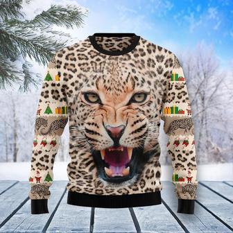 Leopard Cute Face Ugly Christmas Sweater | Favorety AU