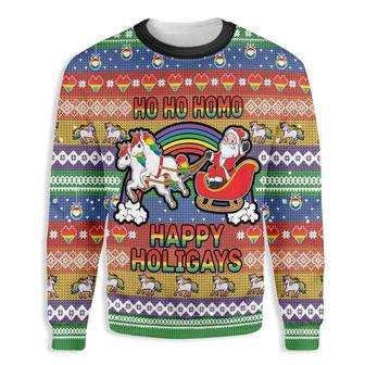 LGBT Ho Ho Ho Homo Happy Holigays Ugly Christmas Sweater | Favorety DE