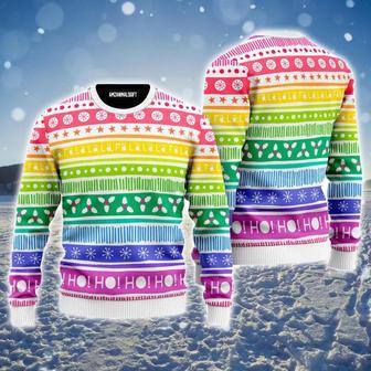 LGBT Ugly Christmas Sweater, Jumper, Rainbow Cozy Holiday Pattern Ugly Sweater | Favorety AU