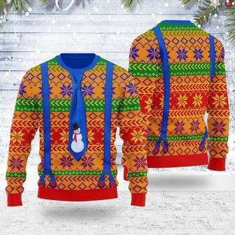 LGBTQ+ With Tie And Suspenders Ugly Christmas Sweater | Favorety CA