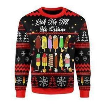 Lick Me Till Ice Cream Ugly Christmas Sweater | Favorety