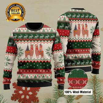 Llama Christmas Printed Ugly Christmas Sweater | Favorety CA