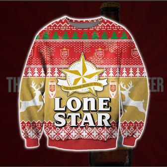 Lonestar Beer Knitting Pattern Print Ugly Christmas Sweater | Favorety UK