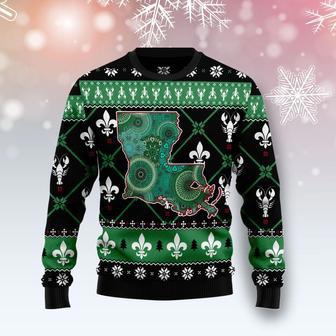 Louisiana USA Symbols Pattern Ugly Christmas Sweater | Favorety UK