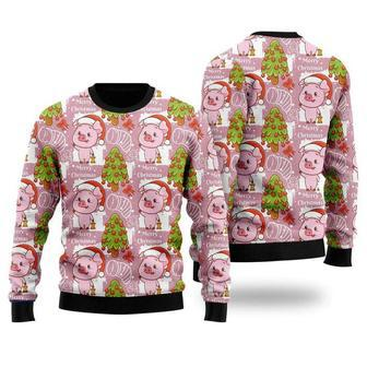 Lovely Pig On Pink Ugly Christmas Sweater For Men & Women | Favorety AU