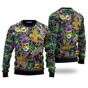 Mardi Gras Color Festival Ugly Christmas Sweater For Men & Women | Favorety CA