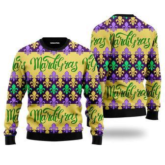 Mardi Gras Fleur De Lis Ugly Christmas Sweater For Men & Women | Favorety CA