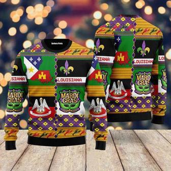 Mardi Gras Sweet Home Louisiana Ugly Christmas Sweater For Men & Women | Favorety AU