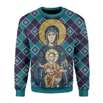 Maria And Jesus In Eastern Orthodox Christmas Christmas Sweater | Favorety DE