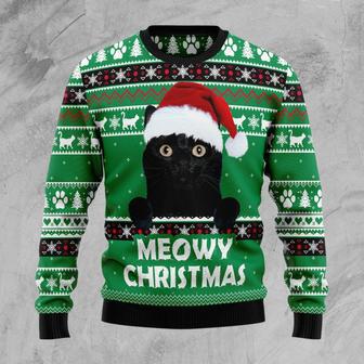 Meowy Black Cat Ugly Christmas Sweater | Favorety UK