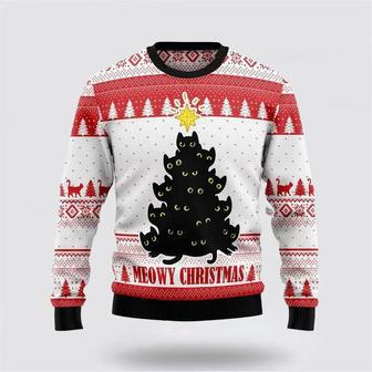 Meowy Christmas Funny Family Ugly Christmas Sweater, Jumper | Favorety AU