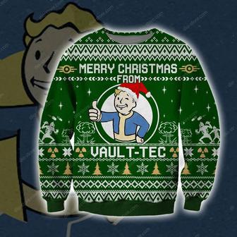 Merry Christmas From Vault Tec Knitting Pattern Print Ugly Christmas Sweater | Favorety UK