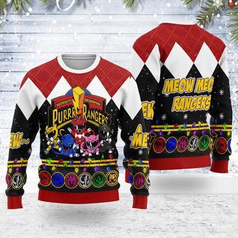 Merry Christmas Meowghty Meowrphin Purrr Rangers Unisex Wool Sweater | Favorety UK