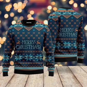 Merry Christmas Scandinavian Style Pattern Ugly Christmas Sweater For Men & Women | Favorety AU