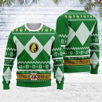 Merry Christmas Unisex Christmas Sweater Green Power Ranger Apparel | Favorety