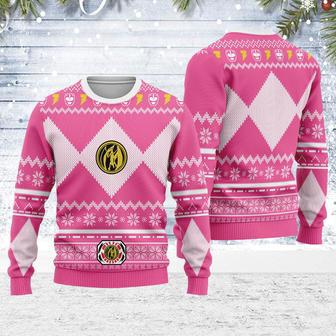 Merry Christmas Unisex Christmas Sweater Pink Power Ranger Apparel | Favorety DE