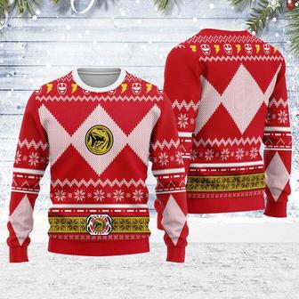 Merry Christmas Unisex Christmas Sweater Red Power Ranger Apparel | Favorety