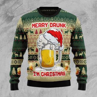 Merry Drunk Beer Ugly Christmas Sweater | Favorety DE