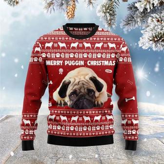 Merry Puggin Christmas Ugly Christmas Sweater, Jumper for men and women | Favorety UK