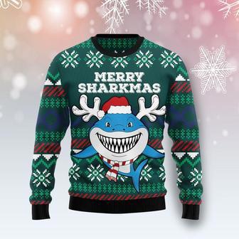 Merry Sharkmas Ugly Christmas Sweater | Favorety