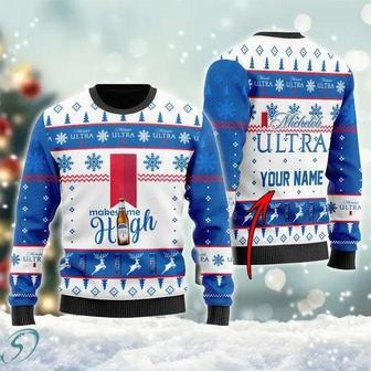 Michelob Ultra Makes Me High Personalized Ugly Christmas Sweater, Jumpers | Favorety AU