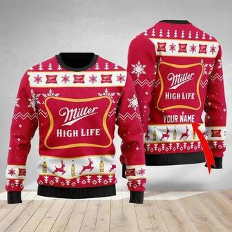 Miller High Life Personalized Ugly Christmas Sweater, Jumpers | Favorety DE