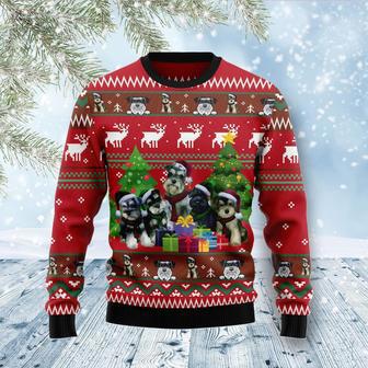 Miniature Schnauzer Family Snow Ugly Christmas Sweater | Favorety