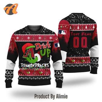 MLB Grinch Drink Up Arizona Diamondbacks Custom Ugly Christmas Sweater, Jumpers | Favorety AU