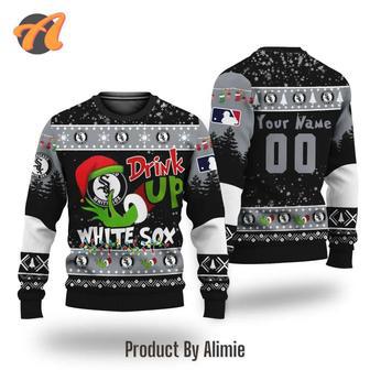 MLB Grinch Drink Up Chicago White Sox Custom Ugly Christmas Sweater, Jumpers | Favorety CA