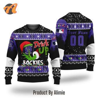 MLB Grinch Drink Up Colorado Rockies Custom Ugly Christmas Sweater, Jumpers | Favorety