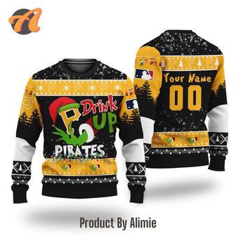 MLB Grinch Drink Up Pittsburgh Pirates Custom Ugly Christmas Sweater, Jumpers | Favorety CA