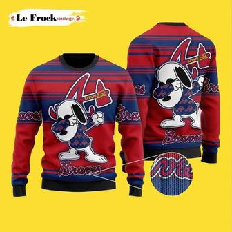 MLB Snoopy Love Atlanta Braves Ugly Christmas Sweater, Jumper | Favorety