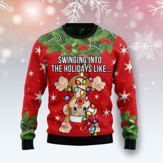 Monkey Swing Into The Holiday Ugly Christmas Sweater | Favorety DE