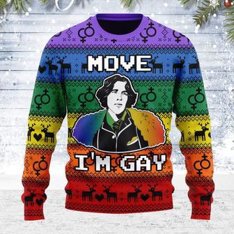 Move I'm Gay Ugly Christmas Sweater | Favorety