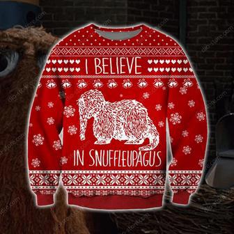 Mr. Snuffleupagus Knitting Pattern Print Ugly Christmas Sweater | Favorety