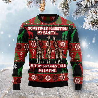 My Sanity Question Giraffe Ugly Christmas Sweater | Favorety UK