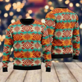 Native American Fabric Pattern Ugly Christmas Sweater For Men & Women | Favorety