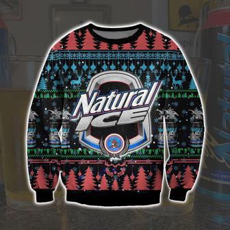 Natural Ice Beer Knitting Pattern Print Ugly Christmas Sweater | Favorety UK