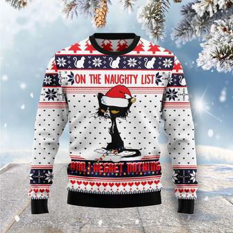 Naughty List Cat Meow Ugly Christmas Sweater | Favorety UK