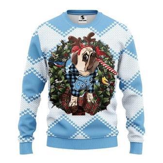 Ncaa North Carolina Tar Heels Pug Dog Ugly Christmas Sweater | Favorety UK