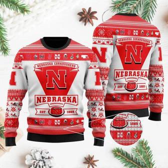 Nebraska Cornhuskers Football Team Custom Ugly Christmas Sweater, Jumpers | Favorety CA