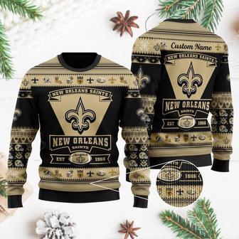 New Orleans Saints Football Team Custom Ugly Christmas Sweater, Jumpers | Favorety DE