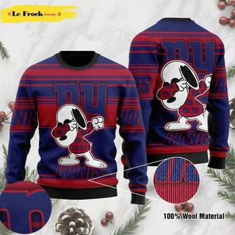 New York Giants Dabbing Snoopy Holiday Party Custom Ugly Christmas Sweater, Jumpers | Favorety DE