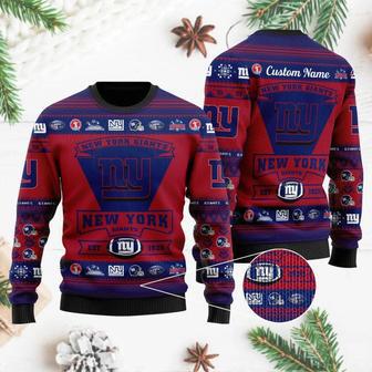 New York Giants Football Team Custom Ugly Christmas Sweater, Jumpers | Favorety