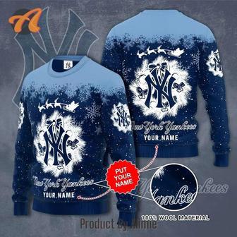 New York Yankees Snow Christmas Custom Ugly Christmas Sweater, Jumpers | Favorety CA